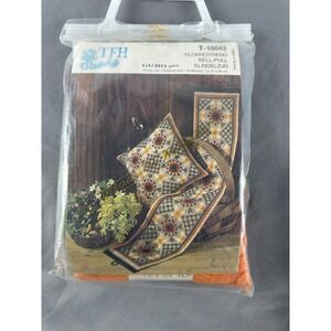 Vintage TFH Norway Bell Pull Embroidery Kit T-10043 Floral Needlepoint